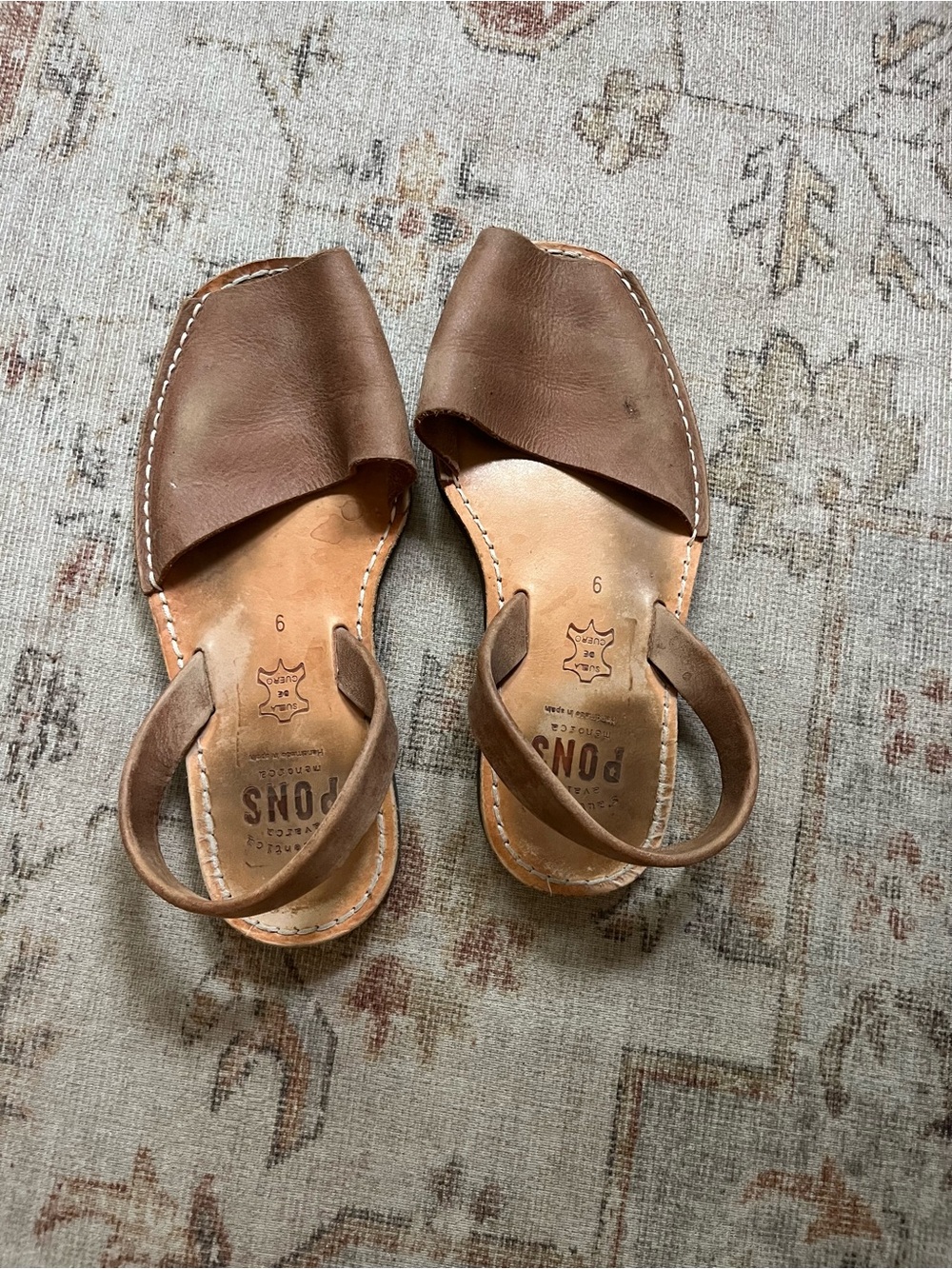 Pons Avarcas Brown Leather Slingback Sandals